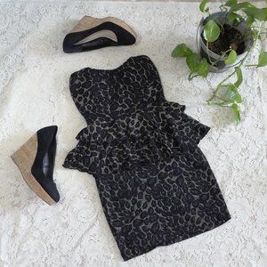 Shasa Cheetah Glitter Bodycon Elastic Mini Dress